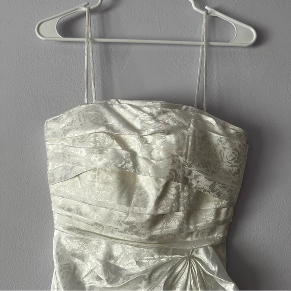 RONNY KOBO June Draped Cocktail Satin Floral Jacquard Mini Dress - Picture 4 of 12